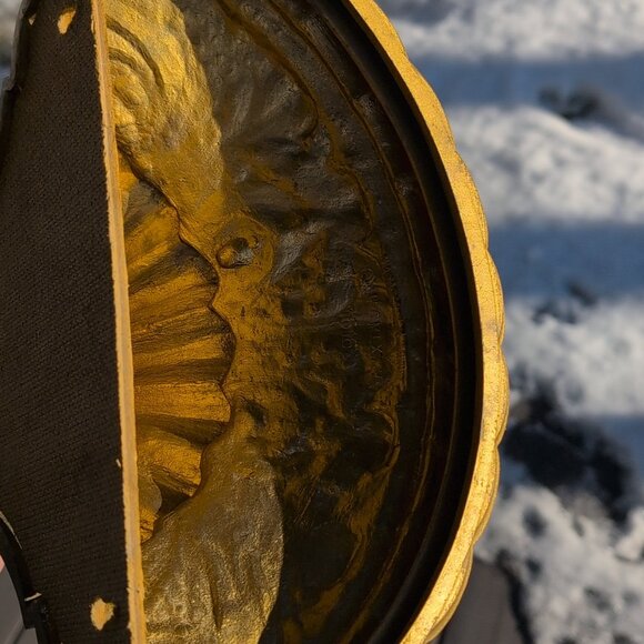 Vintage Ornate Antique Gold Burwood Products Wall Pocket MCM Hollywood Regency - Picture 6 of 8